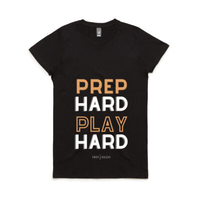 Prep Hard Women's Black Tee Thumbnail